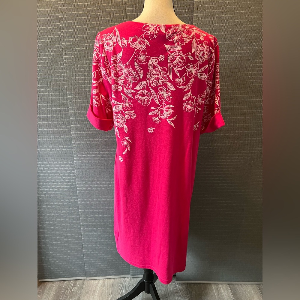 Karen Scott Sport Floral Midi Shirtdress - Picture 3 of 7